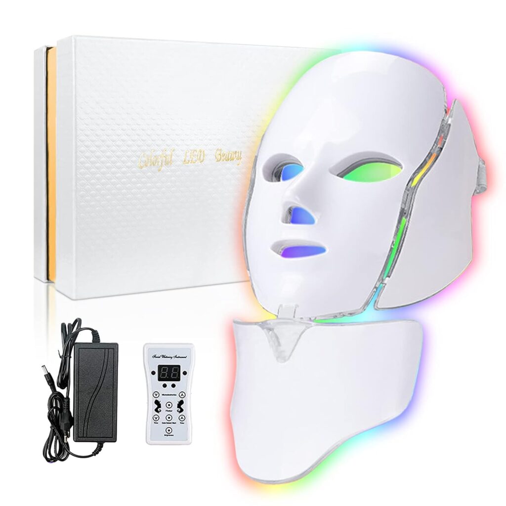 Led Face Mask Light Therapy Red Light Therapy for Face 7 1 Colors LED Facial Skin Care Mask 1